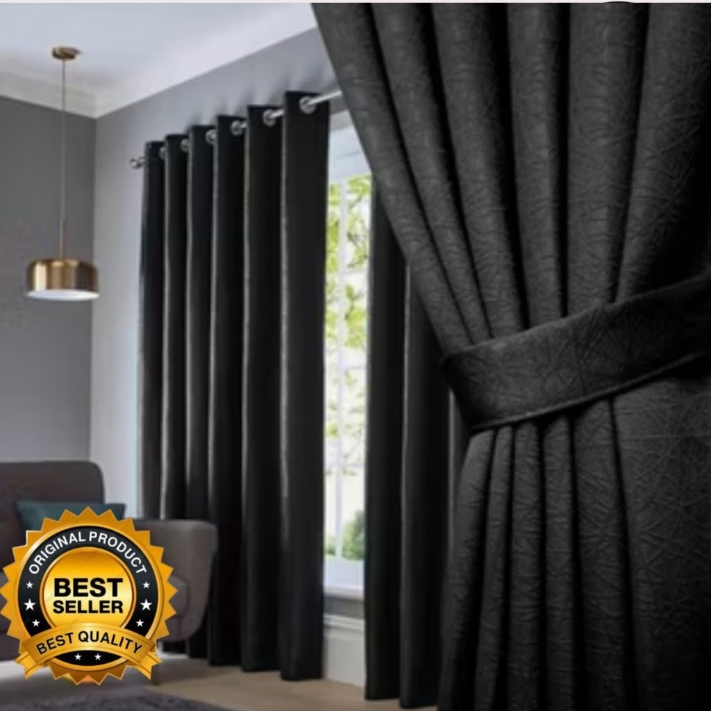 Terlaris Gorden jendela warna Hitam, Ukuran 6, 9, 12, Gelembung , Gorden Blackout import 100%