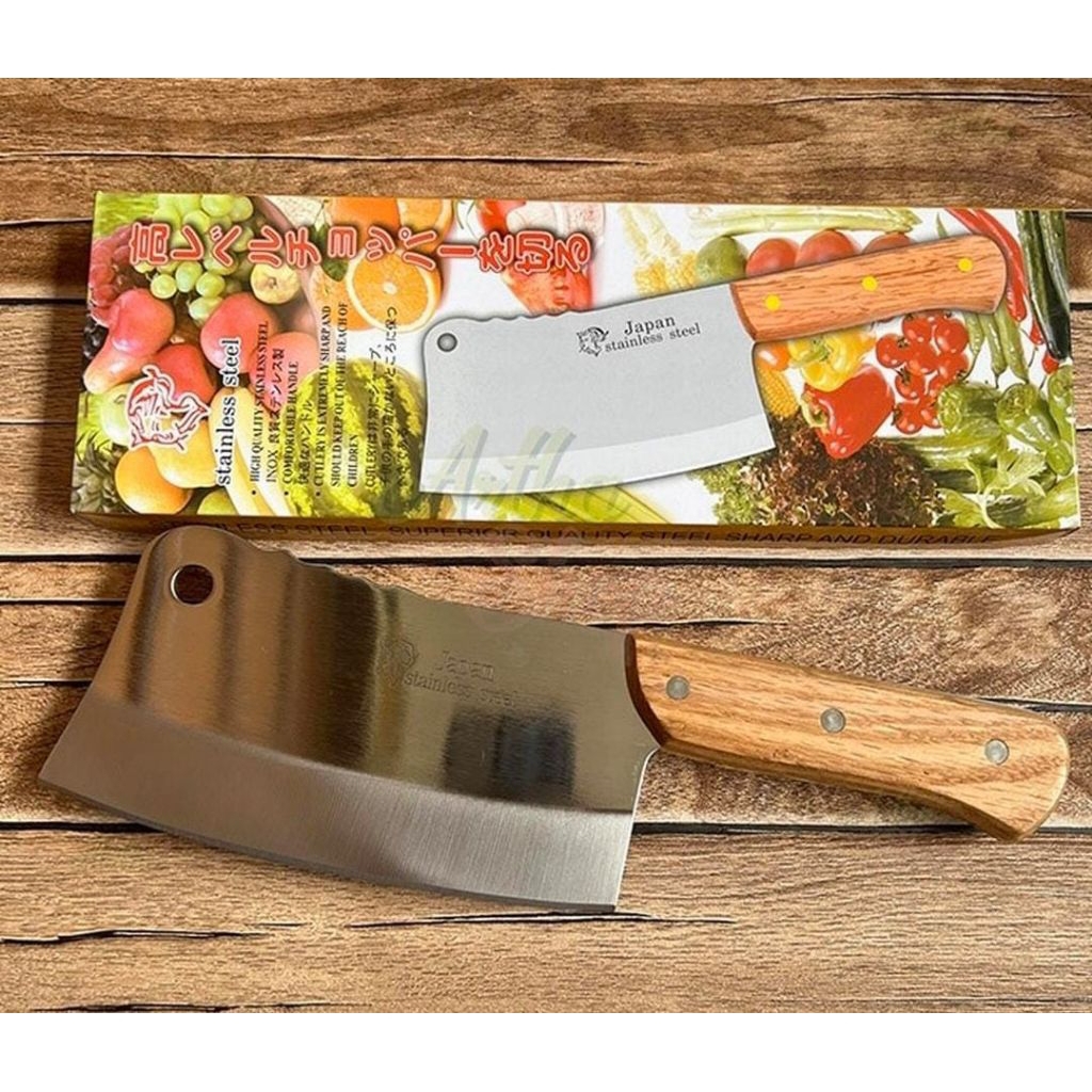 Golok Daging Gagang Kayu Tebal | Golok Tulang Gagang kayu Tebal