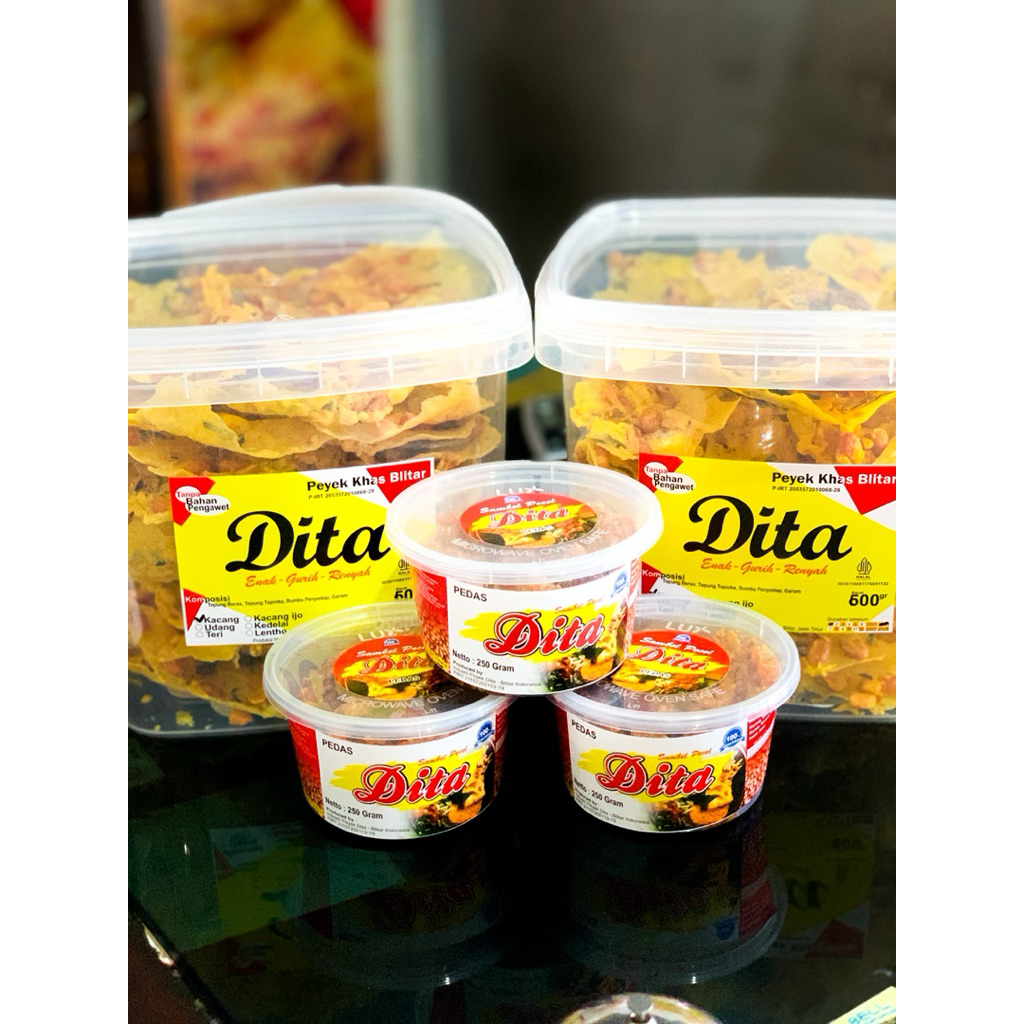 Peyek Dita Kota Blitar/Rempeyek/Rempeyek Semua Varian Jumbo/ Peyek Kacang/ Peyek Udang Rebon/ Peyek 