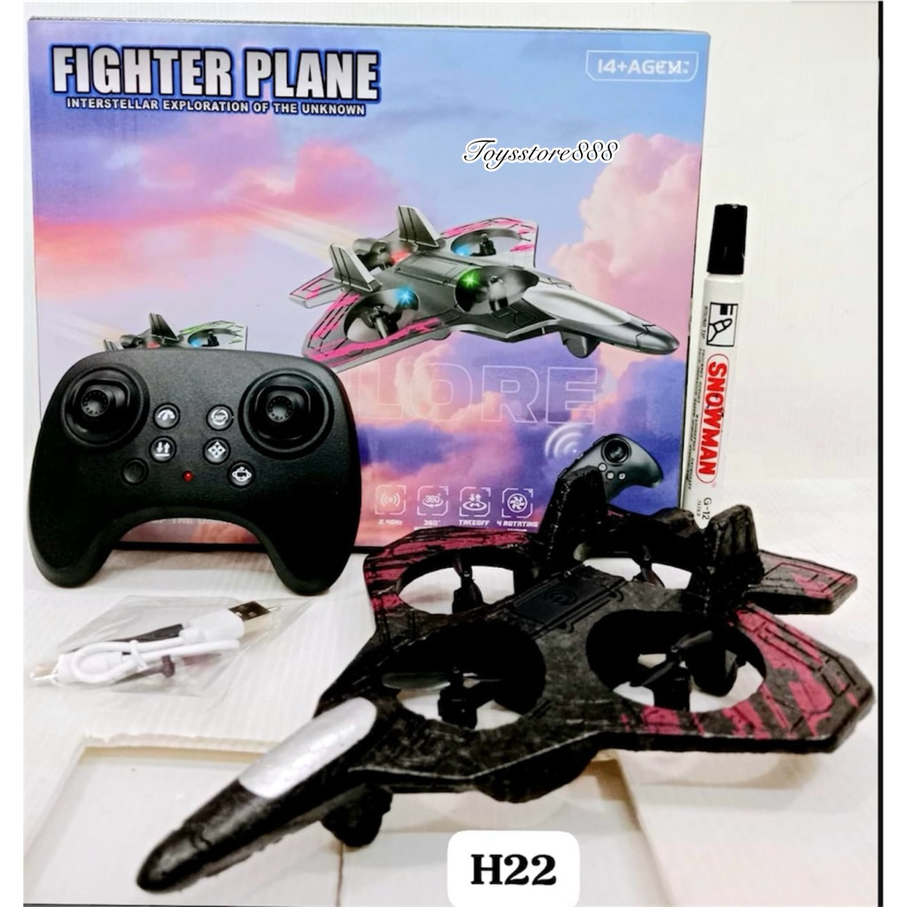 Mainan Pesawat Terbang Remote Control Anak Led Fighter Plane AirPlane Foam Rc 360° Charge