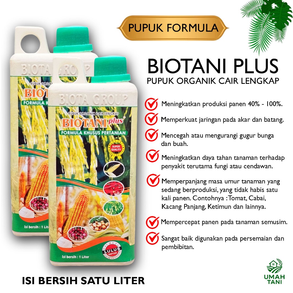 PUPUK ORGANIK CAIR BIOTANI PLUS LENGKAP POC BIOTA 1 Liter Formula Khusus Pertanian