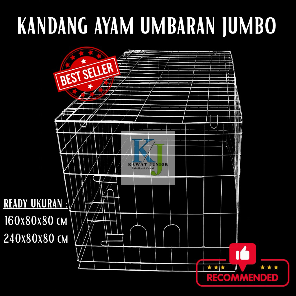 Kandang Ayam Umbaran Kotak Galvanis | Kandang Ayam Bangkok | 80x80x120cm | 160x80x80cm | 240x80x80cm