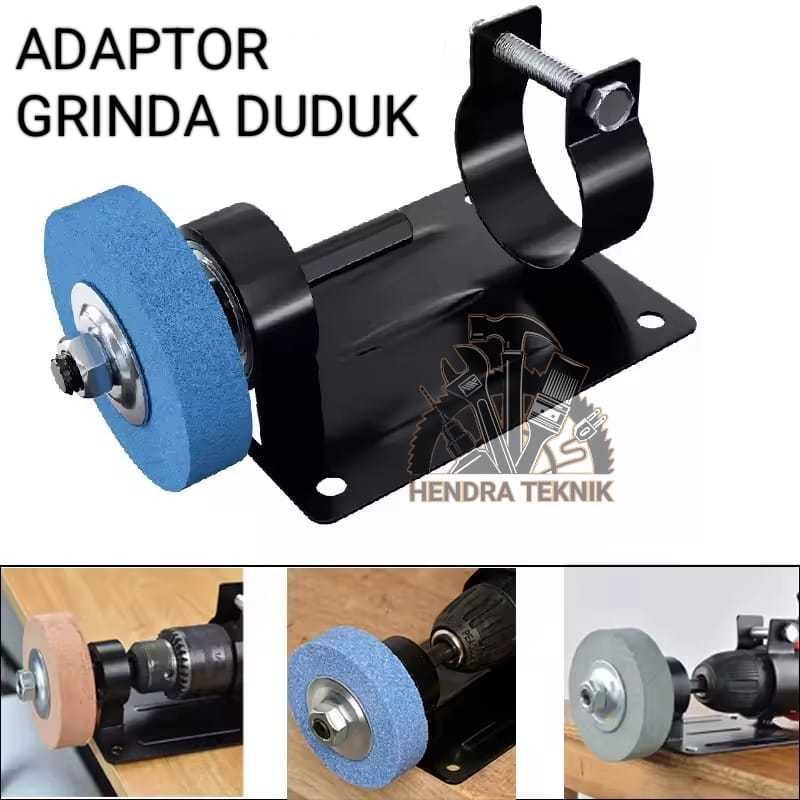 ADAPTOR BOR - GRINDA DUDUK ADAPTER KONVERTER MESIN BOR JADI GURINDA DUDUK 3 inci KONEKTOR ARBOR POLE