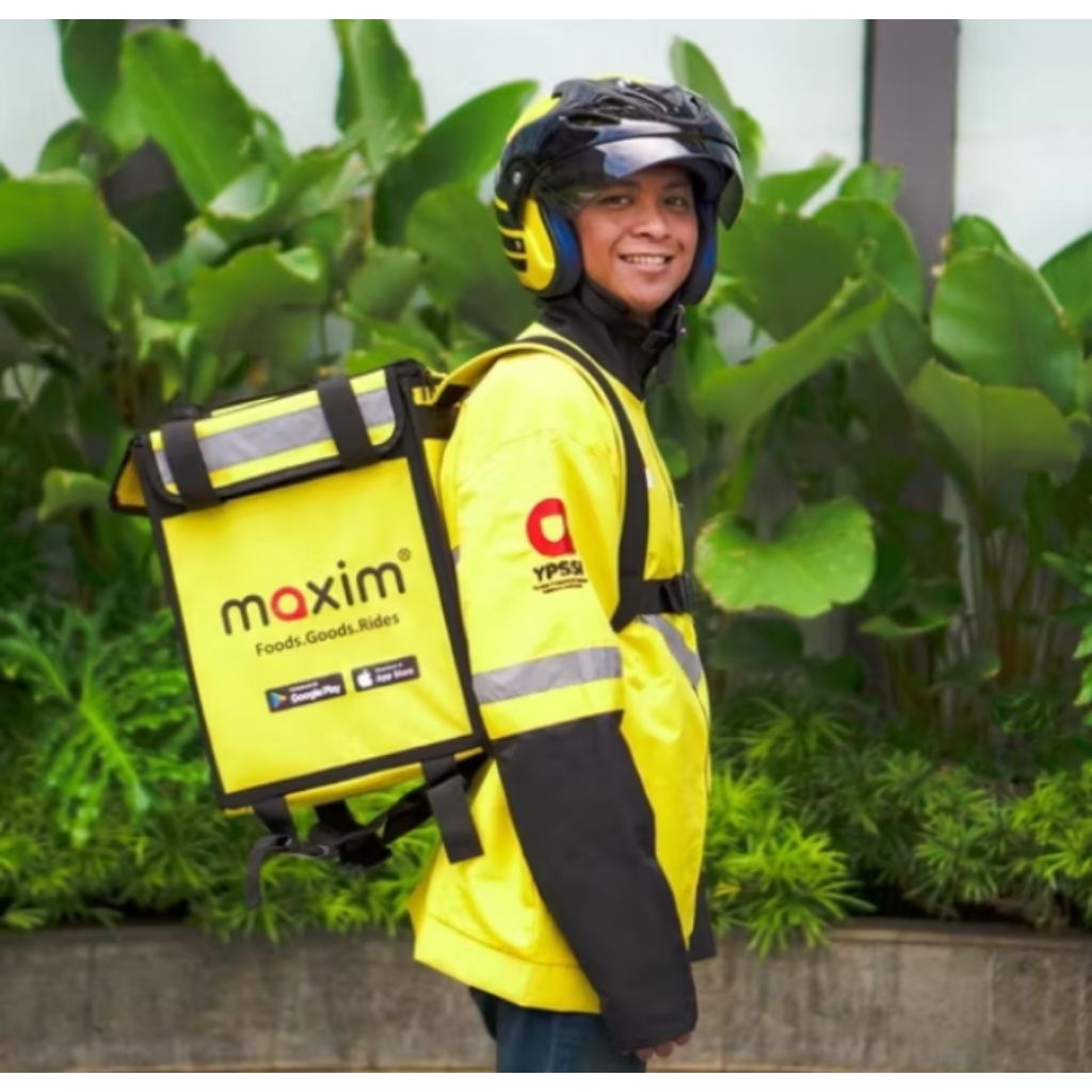 "Promo" MAXIM- LENGKAP JAKET, HELM & BAG MAXIM DRIVER PRIORITAS ( Maxim Driver Indonesia )