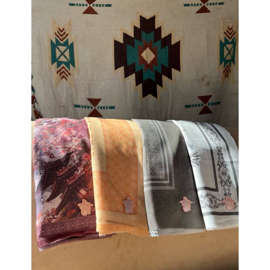 TwinsHijab segiempat printing || scarf || hijab motif voal