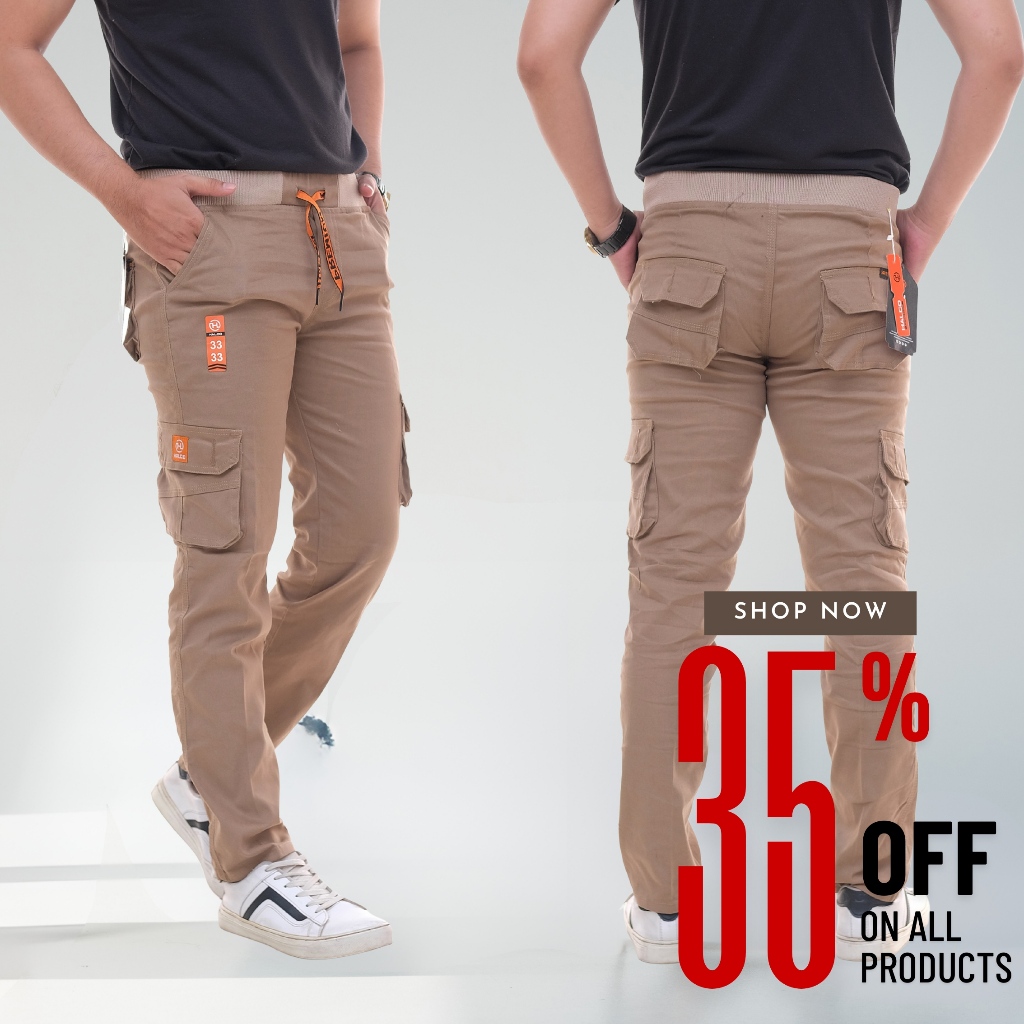 Celana Cargo Pria Rip Twill Combed Sporty 6 Saku Premium Original | Celana Gunung Outdoor Casual