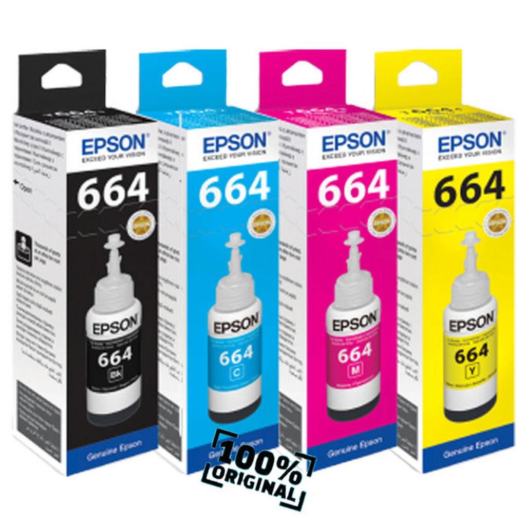 Tinta Epson 664 Original-Asli - C M Y K / CMYK - L100,L110,L120,L220