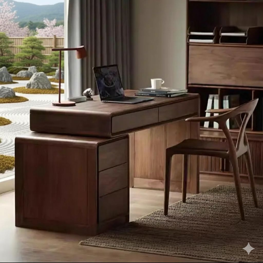 meja kerja  kayu jati solid minimalis mewah