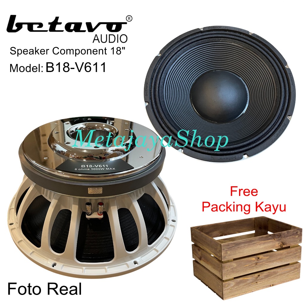 Speaker Komponen Betavo B18-V611 White Series Component 18 Inch Voice Coil 6" Original