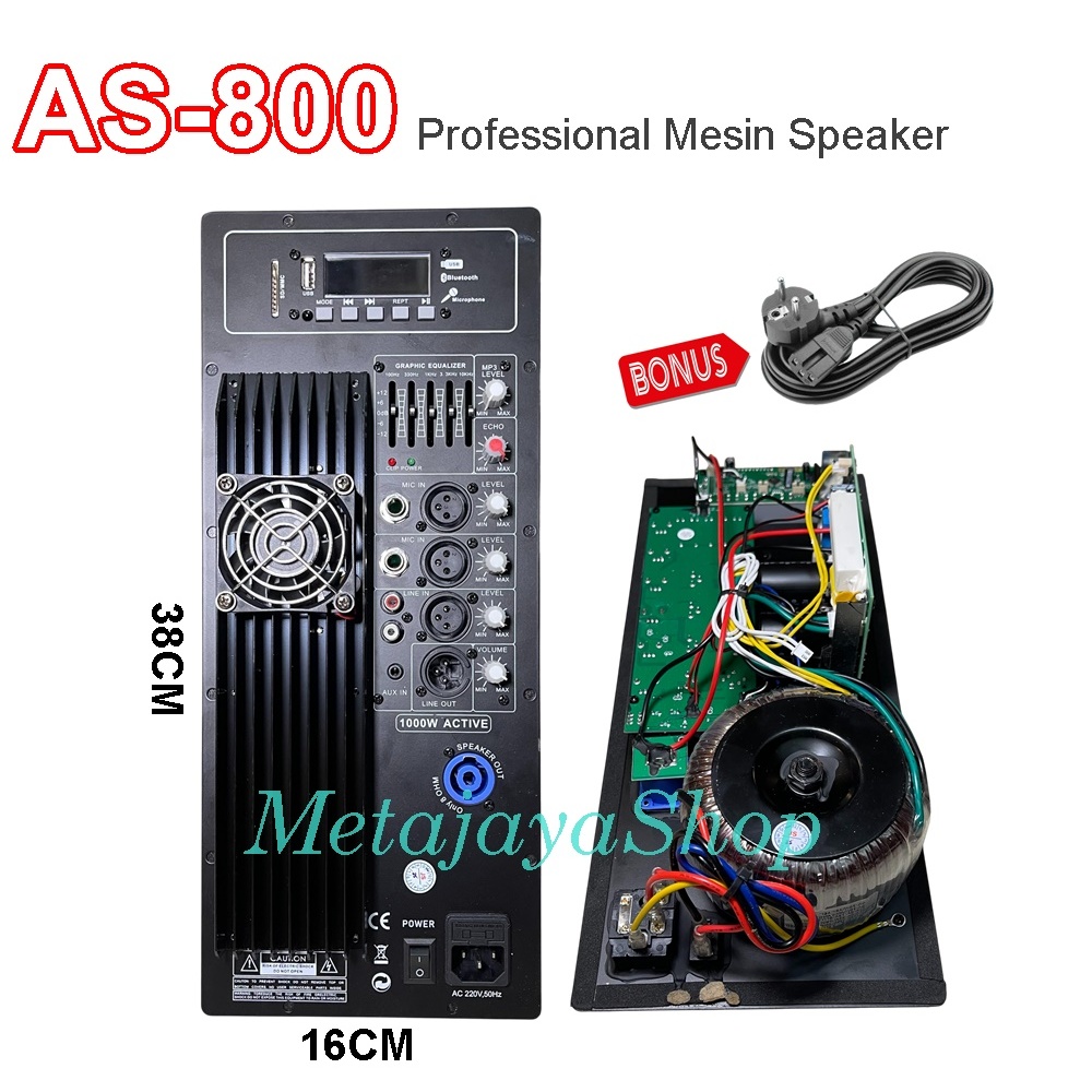 Power Kit - Mesin Speaker Active AS-800  Bluetooth , USB , Equalizer , Produk Audio Seven