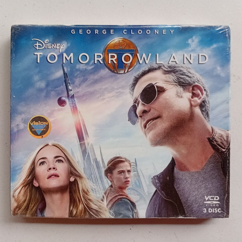 VCD Tomorrowland George Clooney (2015) 3 Disc Teks Indonesia Original Walt Disney Pictures VideoCD S