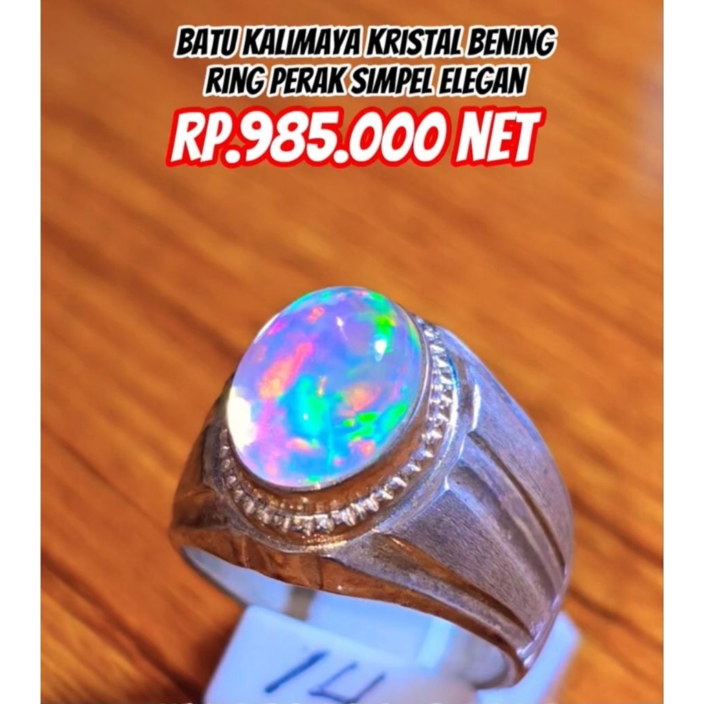 BATU KALIMAYA KRISTAL ORIGIN  ETHIOPIA.GARANSI 100% ASLI BATU ALAM.RING PERAK