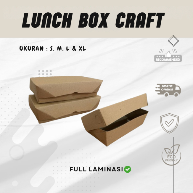 DUS LUNCH BOX CRAFT LPT  POLOS UK. S (Laminasi) / M (LAMINASI ) / L ( LAMINASI ) / XL ( NON LAMINASI