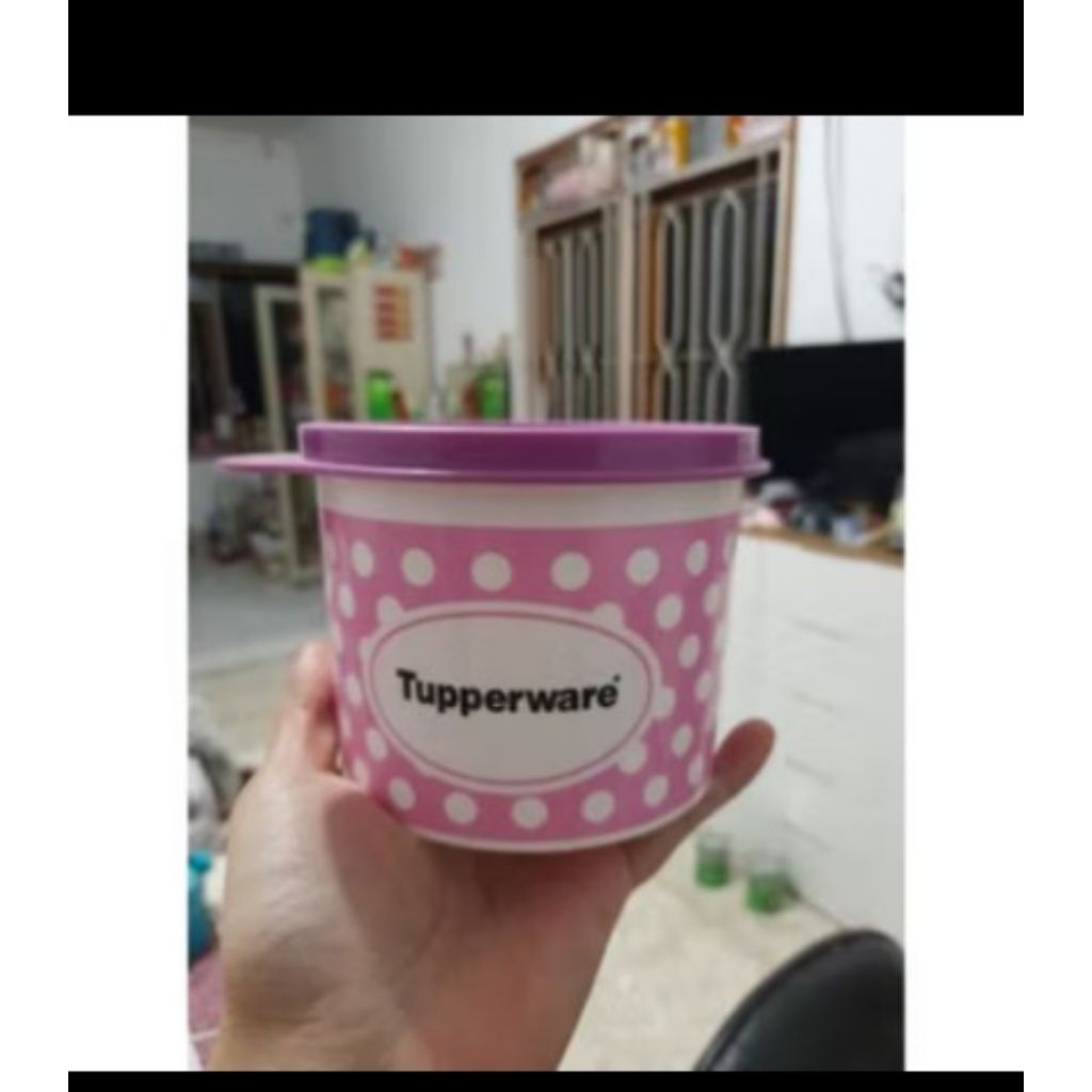 Tupperware polkadot canister toples polkadot