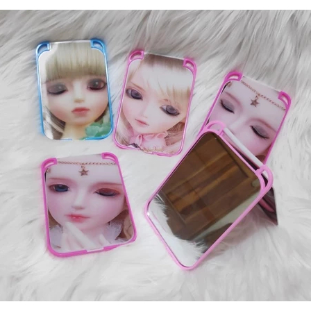 Cermin Lipat Mini Karakter Barbie Kaca Saku Dandan Rias