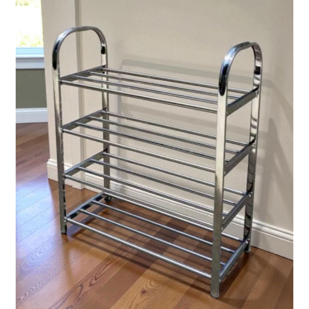 rak sepatu stainless steel 4 susun