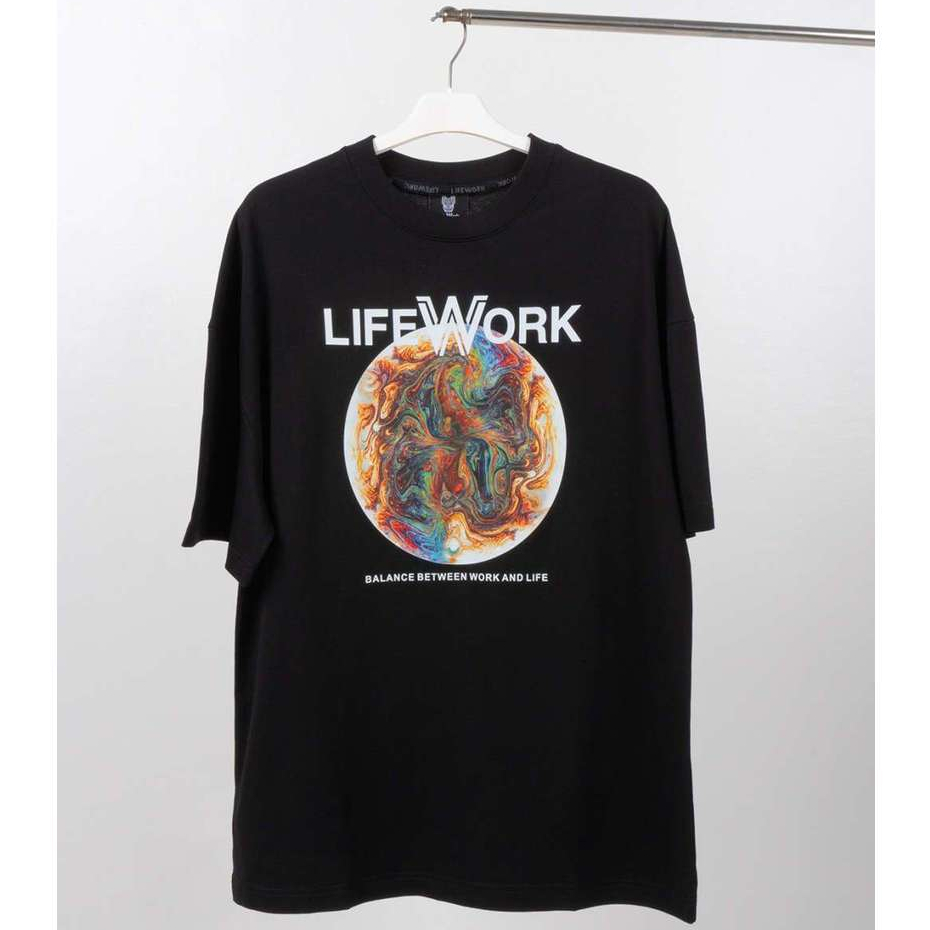 Kaos Oversize Lifework Planet Logo Short-Sleeved Unisex T-Shirt