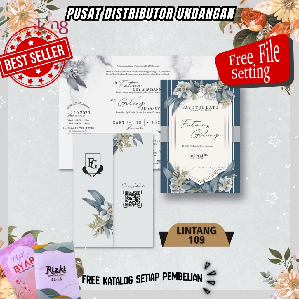 Blangko Undangan Lintang 109 | undangan nikah | undangan mewah | blangko undangan | undangan tebal