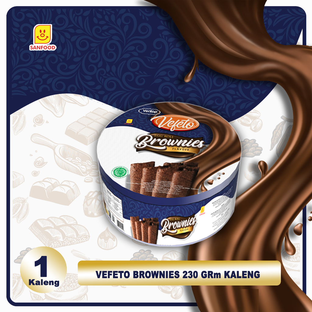 VERITOP VEFETO EGGROLL BROWNIES KALENG 230GR