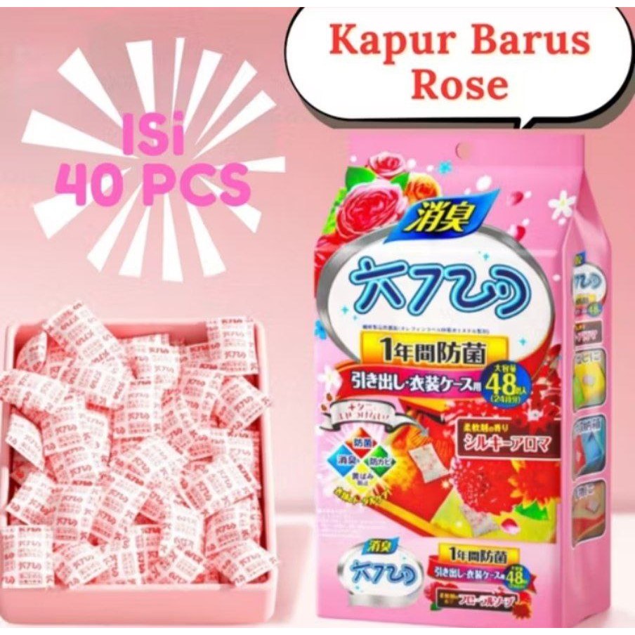 NEW Kapur Barus Rose isi 48 / apur Barus Lemari Baju anti Serangga Anti Bau