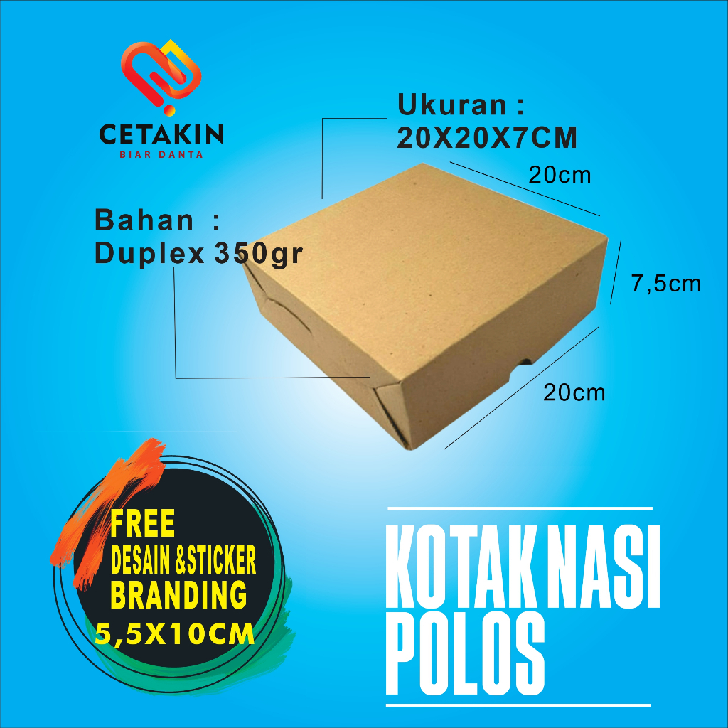 Cetak Custom Dus / Kotak / Box Nasi / Snack Box Custom Polos