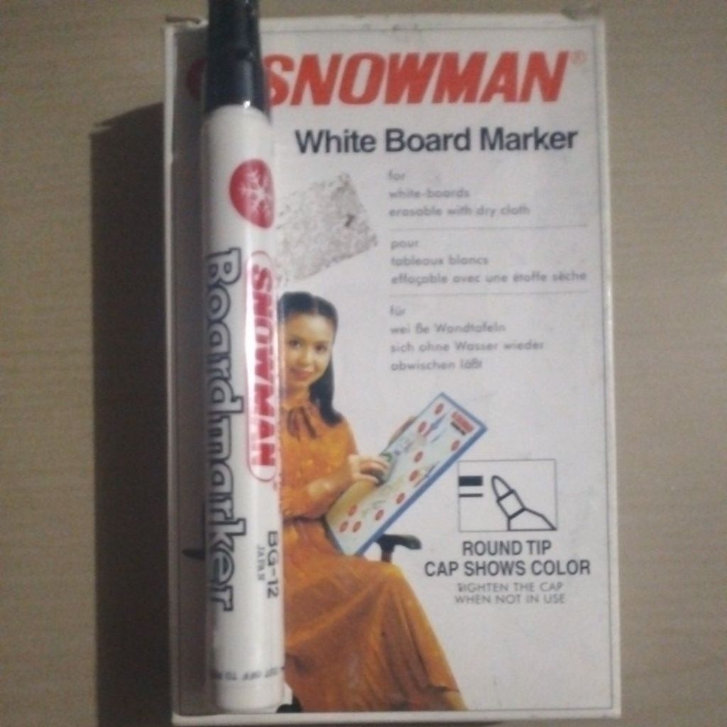 spidol white board snowman hitam, biru, merah
