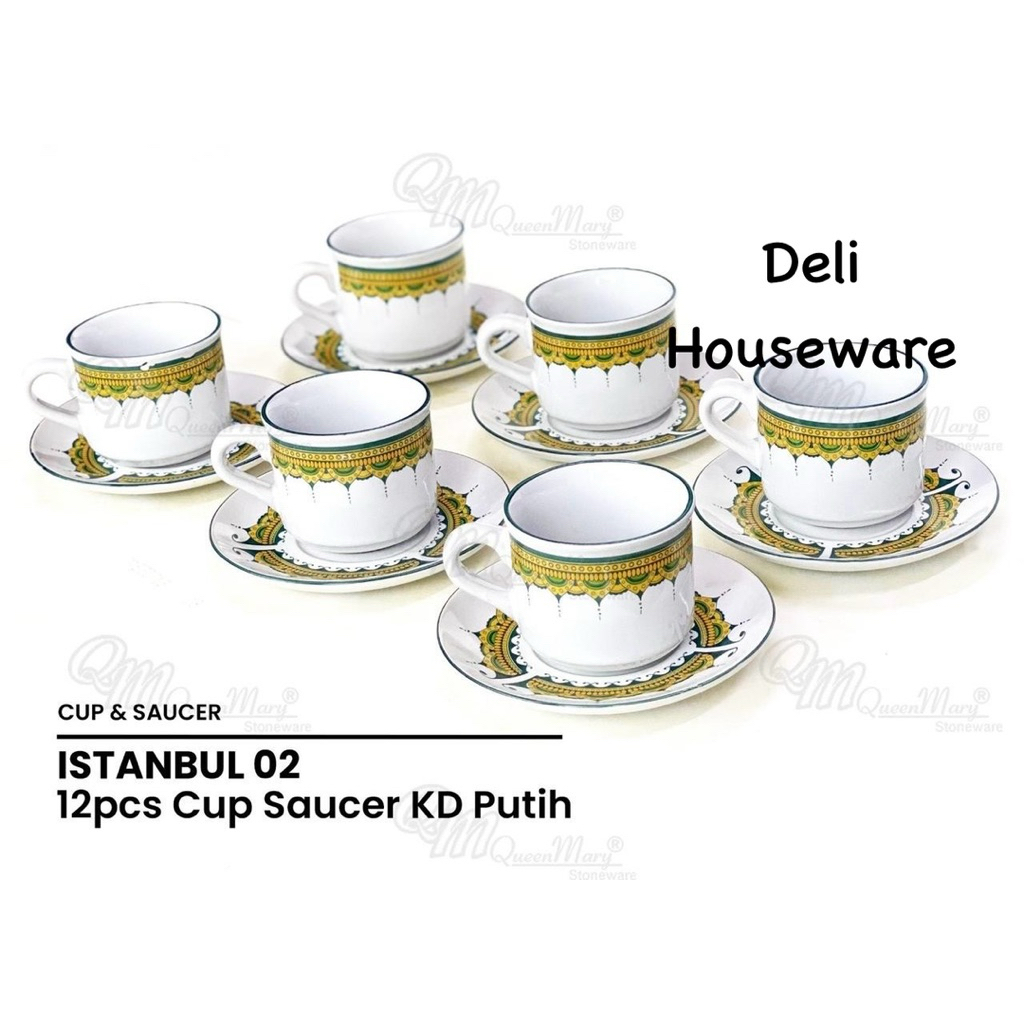 CANGKIR PIRING SET KERAMIK 12PCS /CUP SAUCER SET /CANGKIR SET