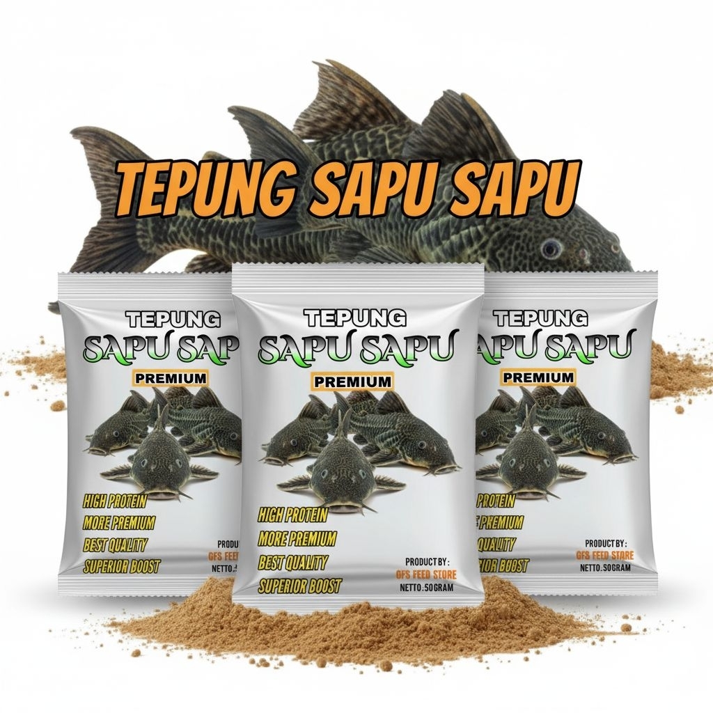 Tepung Sapu Sapu Premium Umpan Pancing Pakan Ikan Pakan Burung