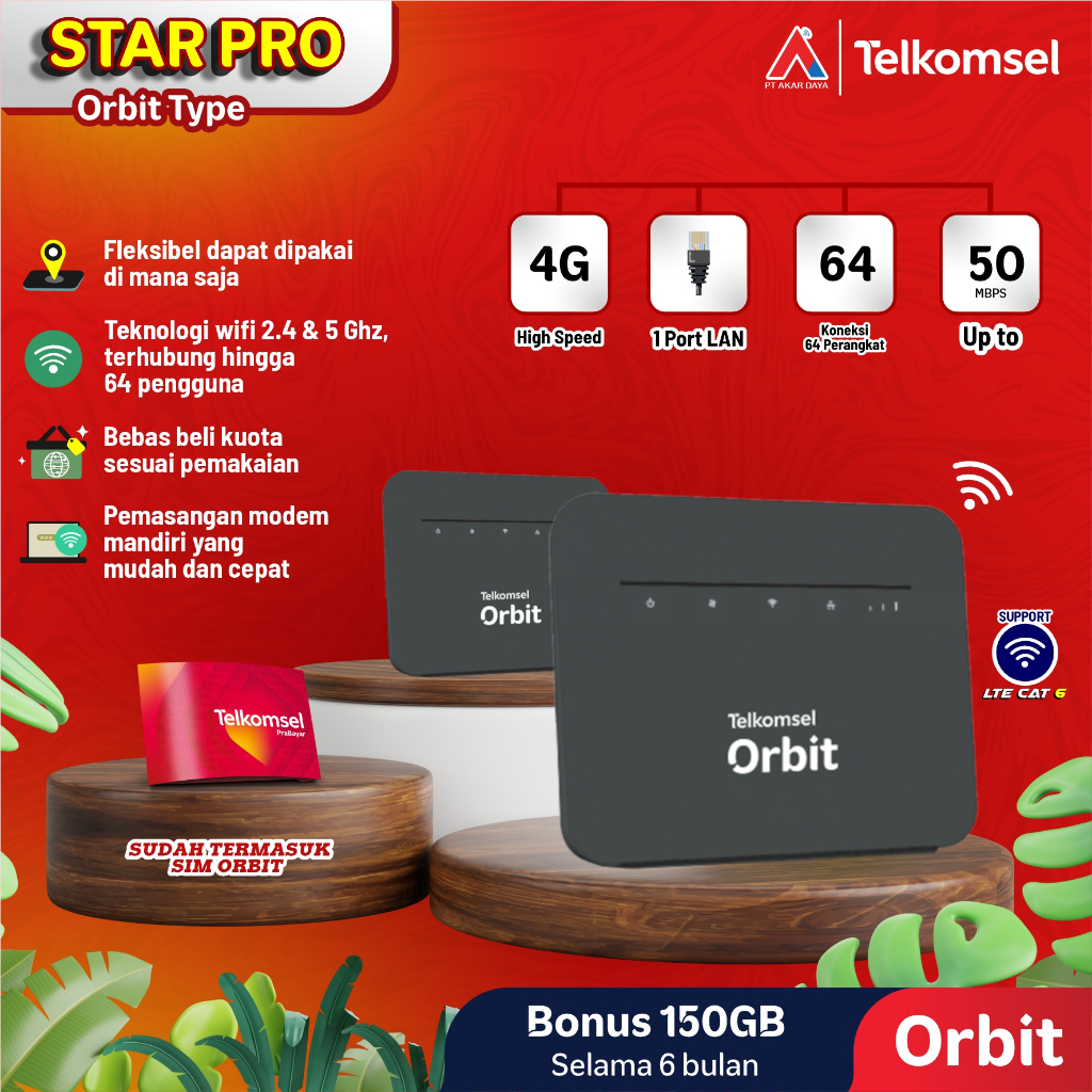 ORBIT STAR PRO - MODEM ORBIT TELKOMSEL PRO - TYPE PRO HITAM