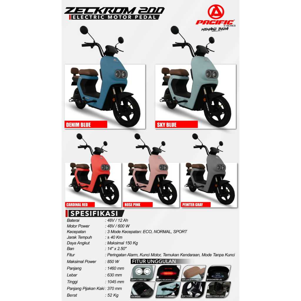 Sepeda Listrik Pacific Zeckrom 200
