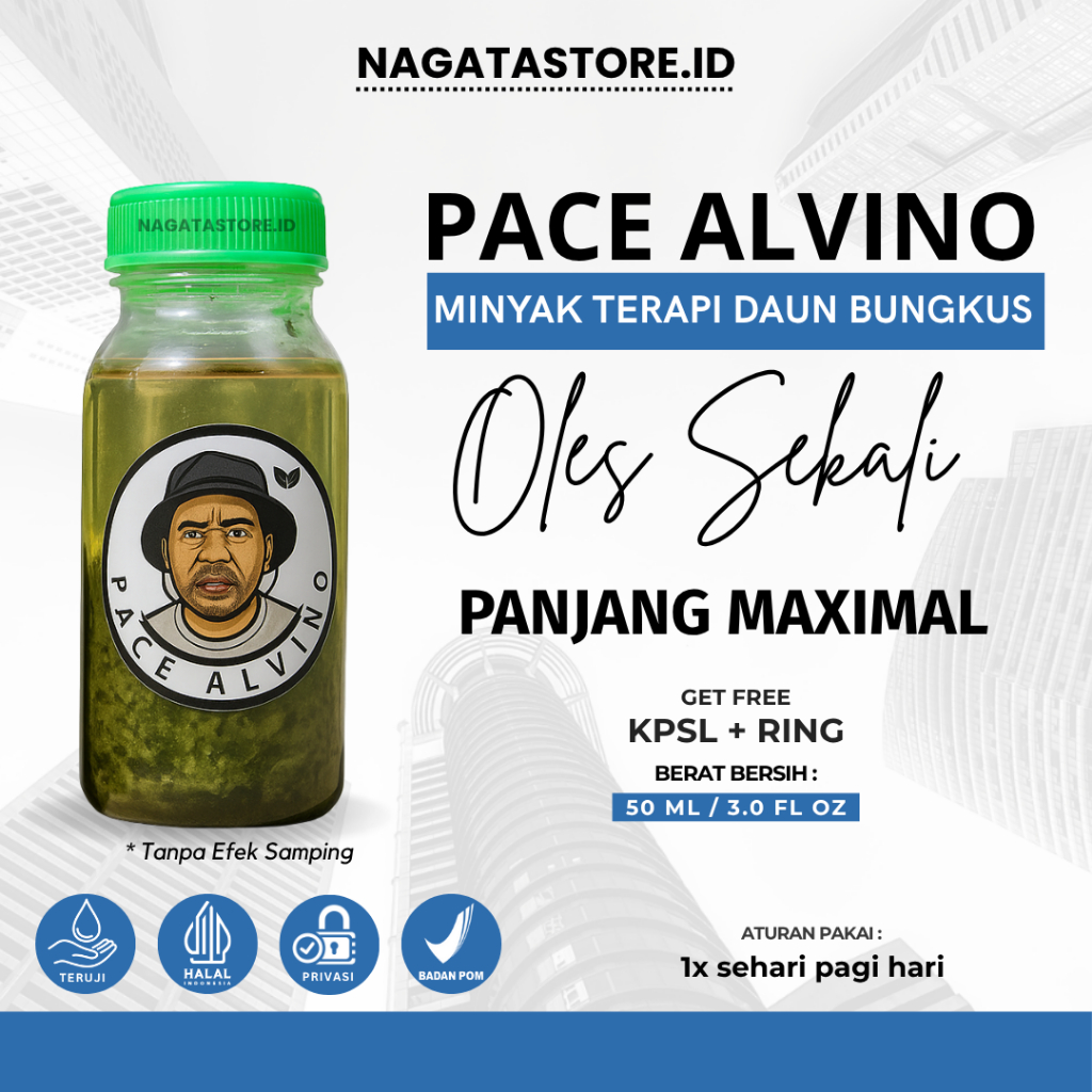 [ Privasi Aman ] Minyak Alvino Original Asli Papua Terapi Minyak Pijat Daun Tiga Jari 50 ML