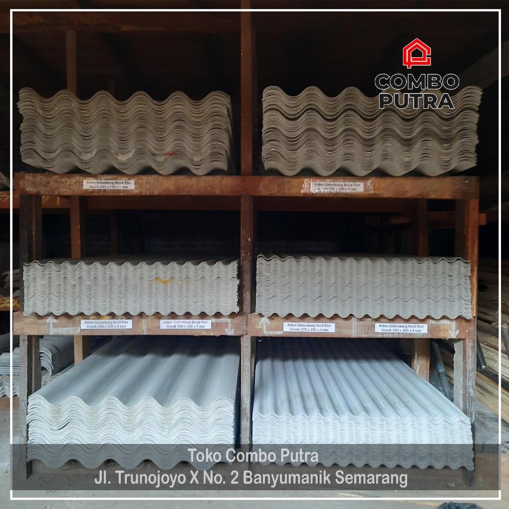 Atap Asbes Gelombang Kecil Eter Gresik Tebal 4 mm