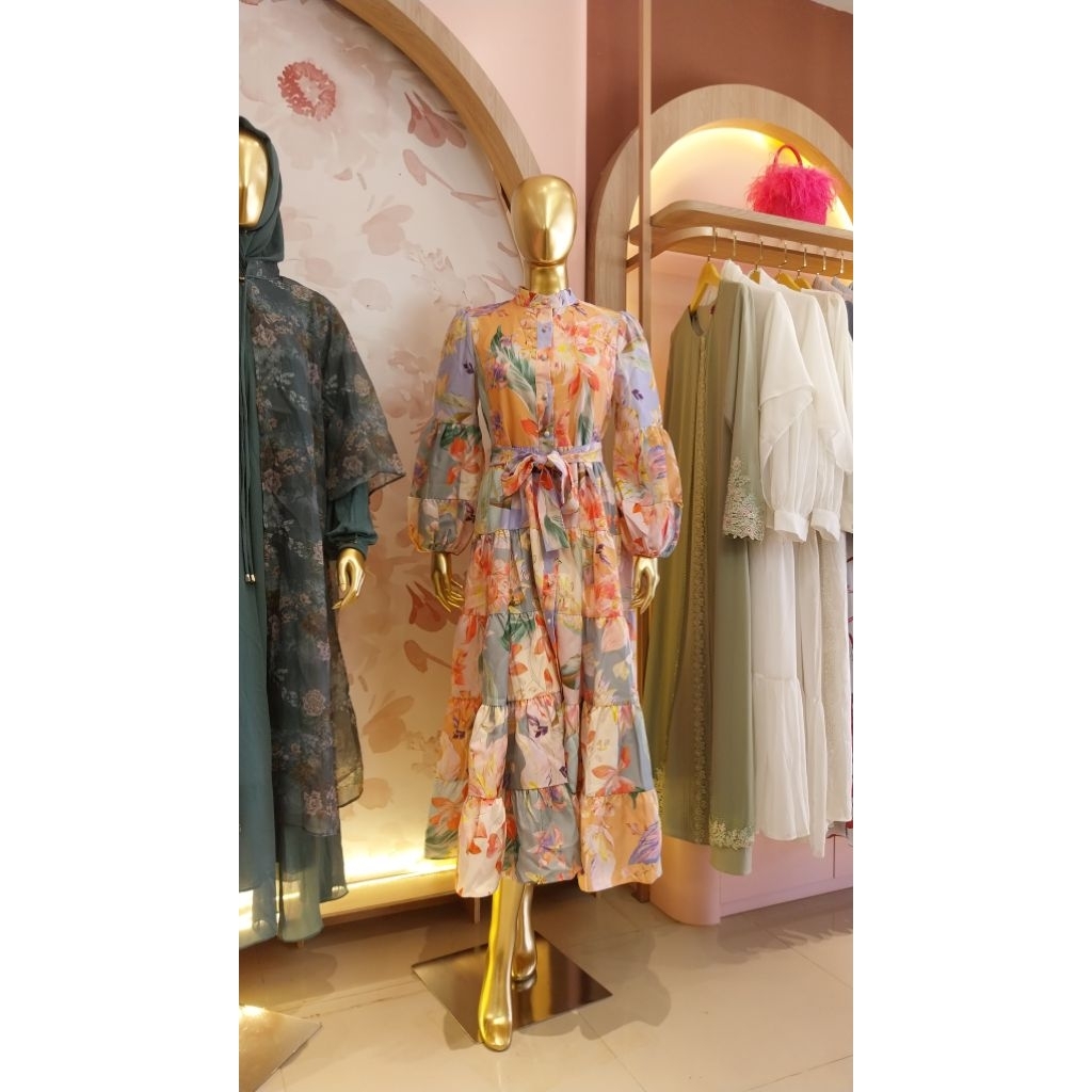 zimmermann pop pleated mini dress