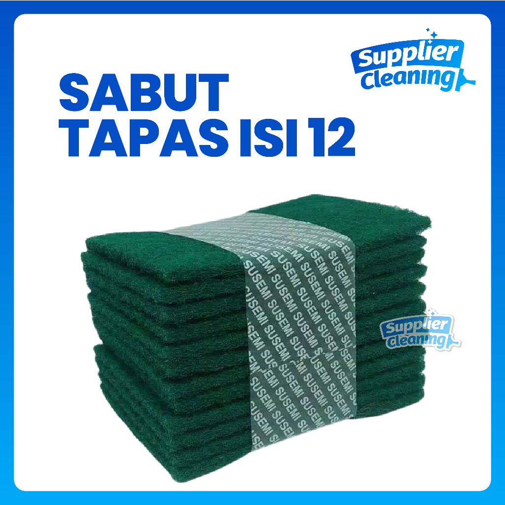 Sabut Hijau Susemi 12 Lembar – Tapas Pembersih Serbaguna untuk Dapur & Rumah