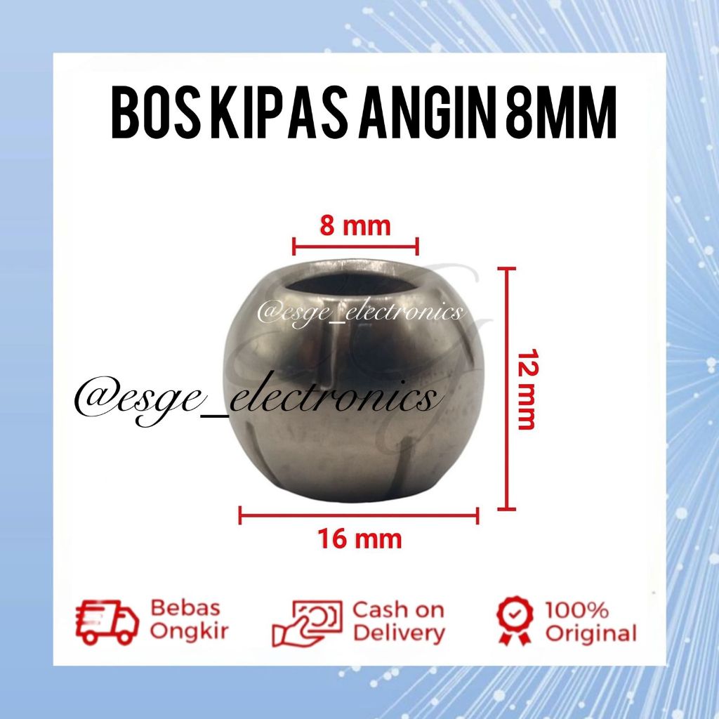 BUSHING KIPAS BEARING KIPAS MIYAKO BULAT 8 MM BOS KIPAS ANGIN BOSHING KIPAS ANGIN BEARING 8MM