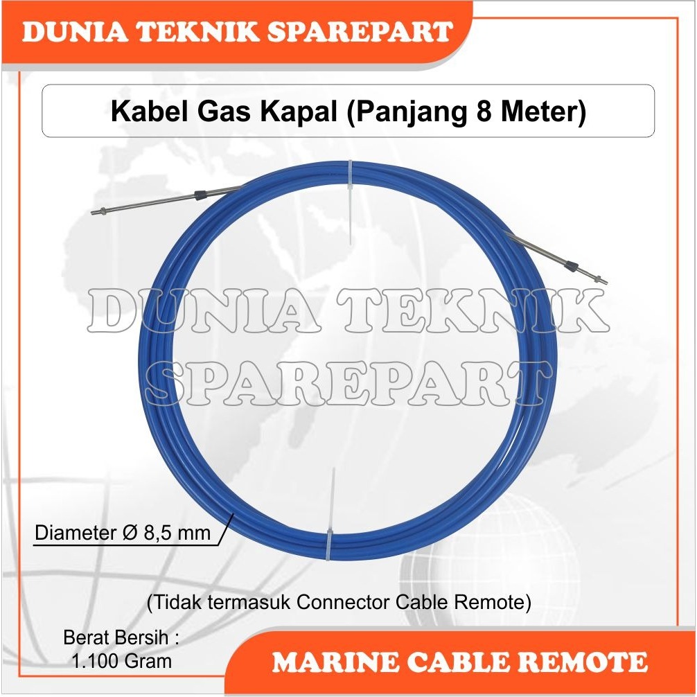 8 METER MARINE CABLE REMOTE / KABEL GAS MESIN KAPAL / TALI GAS KAPAL