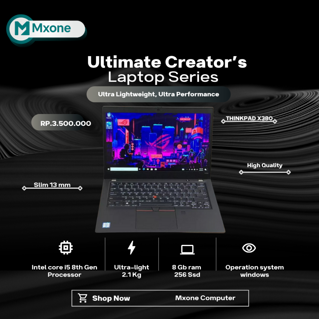 Laptop lenovo X380 core i5 second like new, ssd windows 10