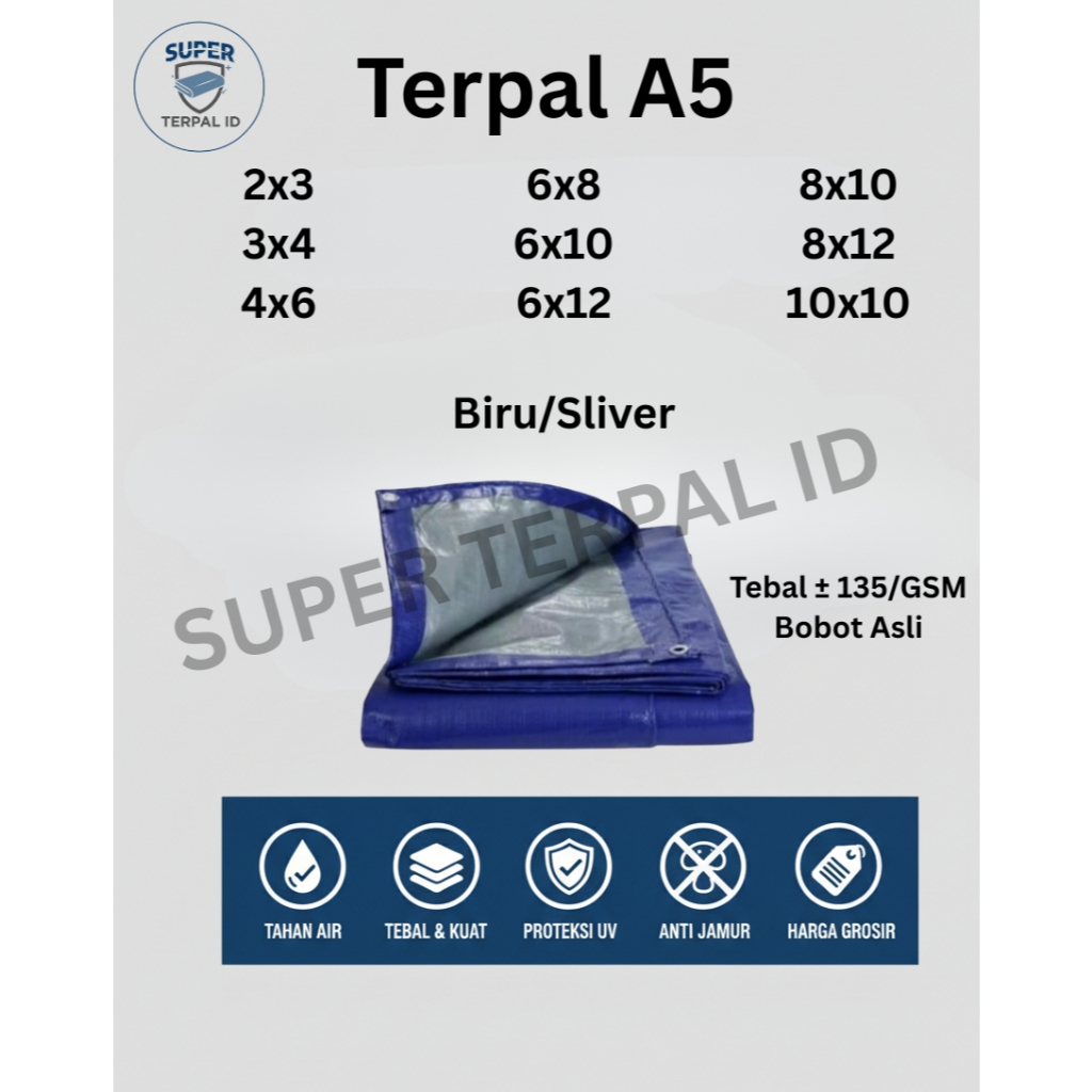 Terpal Plastik A5 Impor Murah Super Tebal (6x8)