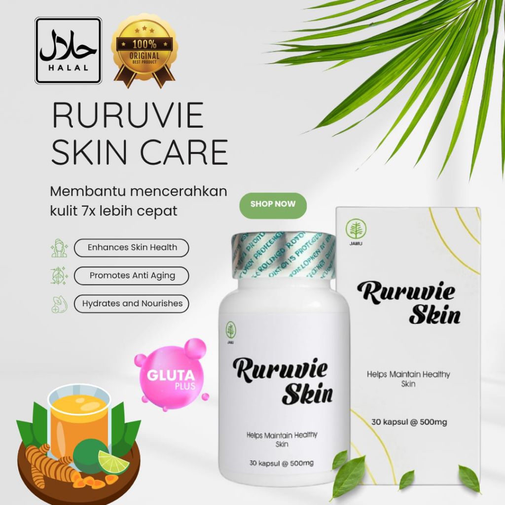 Suplemen Pemutih Badan Ruruvie skin Pemutih Kulit Seluruh Tubuh Pemutih Badan Permanen