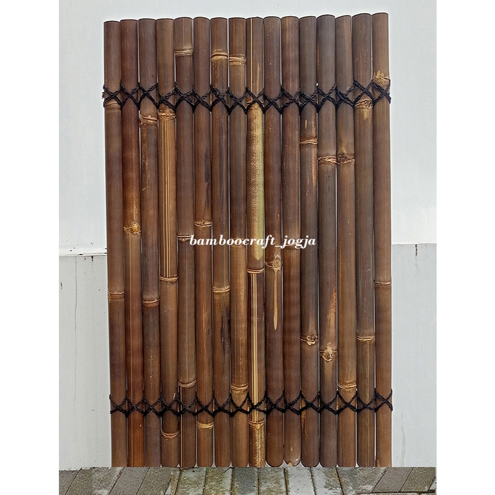 pagar bambu hitam belah 100 x 120 cm