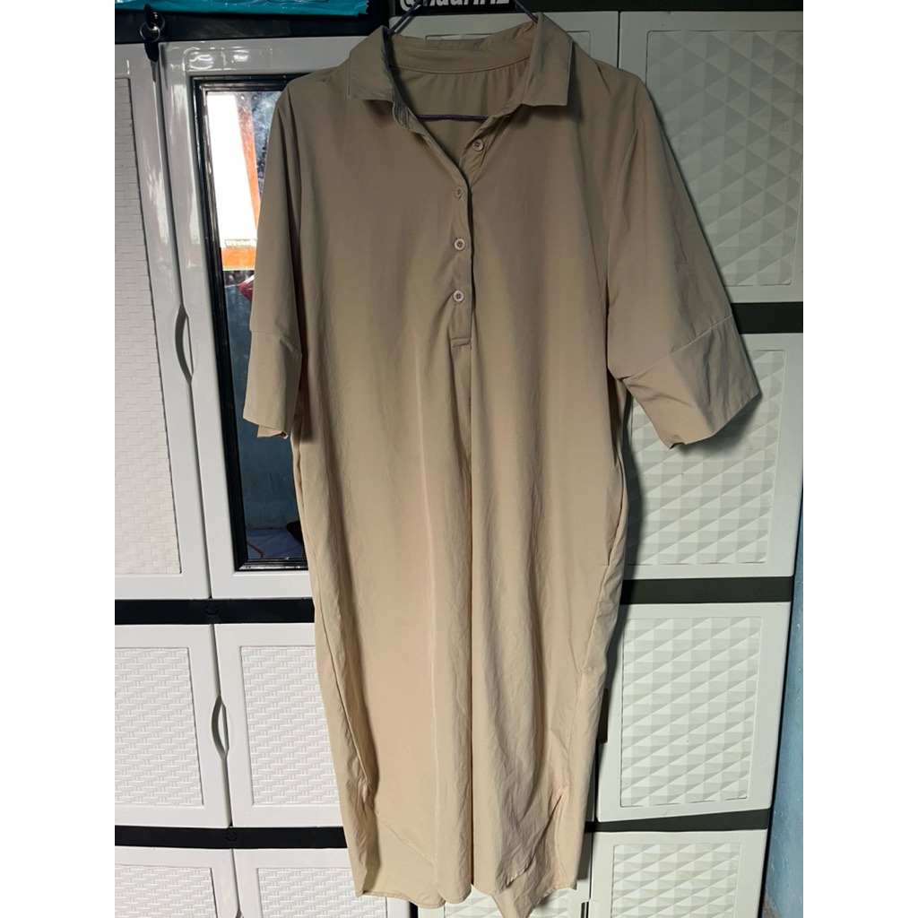 Baju dres warna coklat susu