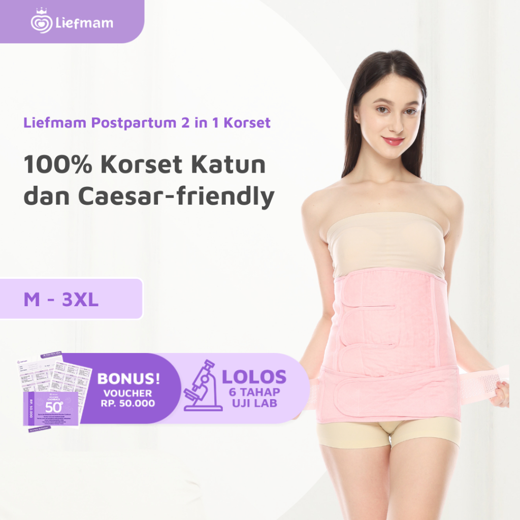 Liefmam Korset Postpartum 2 in 1 - Aman Pasca OP Caesar, Meminimalisir Nyeri, Membentuk Postur, Nyam