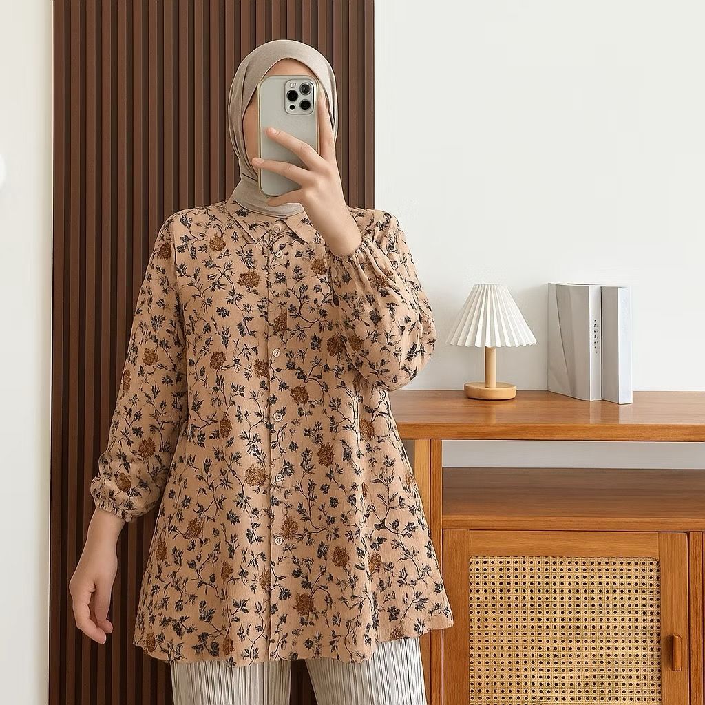 KEYLA KEMEJA RAYON JUMBO L XL // KEMEJA KANCING // KEMEJA MOTIF // KEMEJA JUMBO  BIG SIZE // ATASAN 