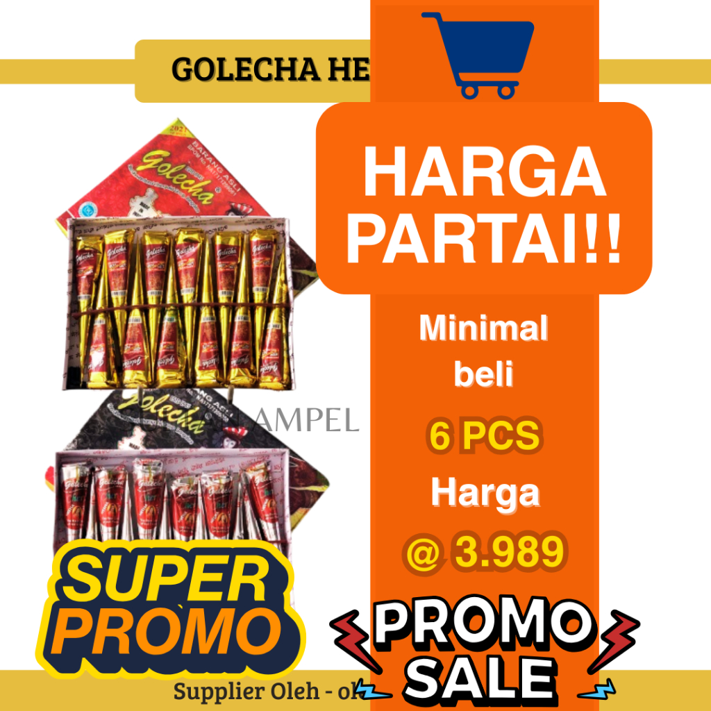 HARGA PARTAI Min. 6 pcs - Henna Heena Hena Magic Golecha BPOM HALAL  Warna Maroon Red Cherry Cokelat