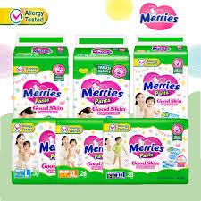 Popok Merries good skin pants M48, L42, XL38, XXL28 popok celana