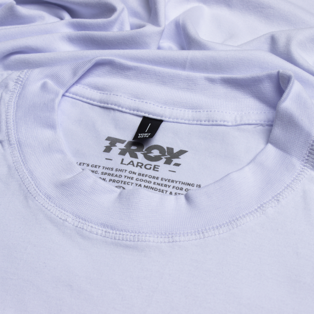 Troy Company Oversize Tshirt White Crushing - Kaos Oversize Putih Lengan Pendek OVD 2509