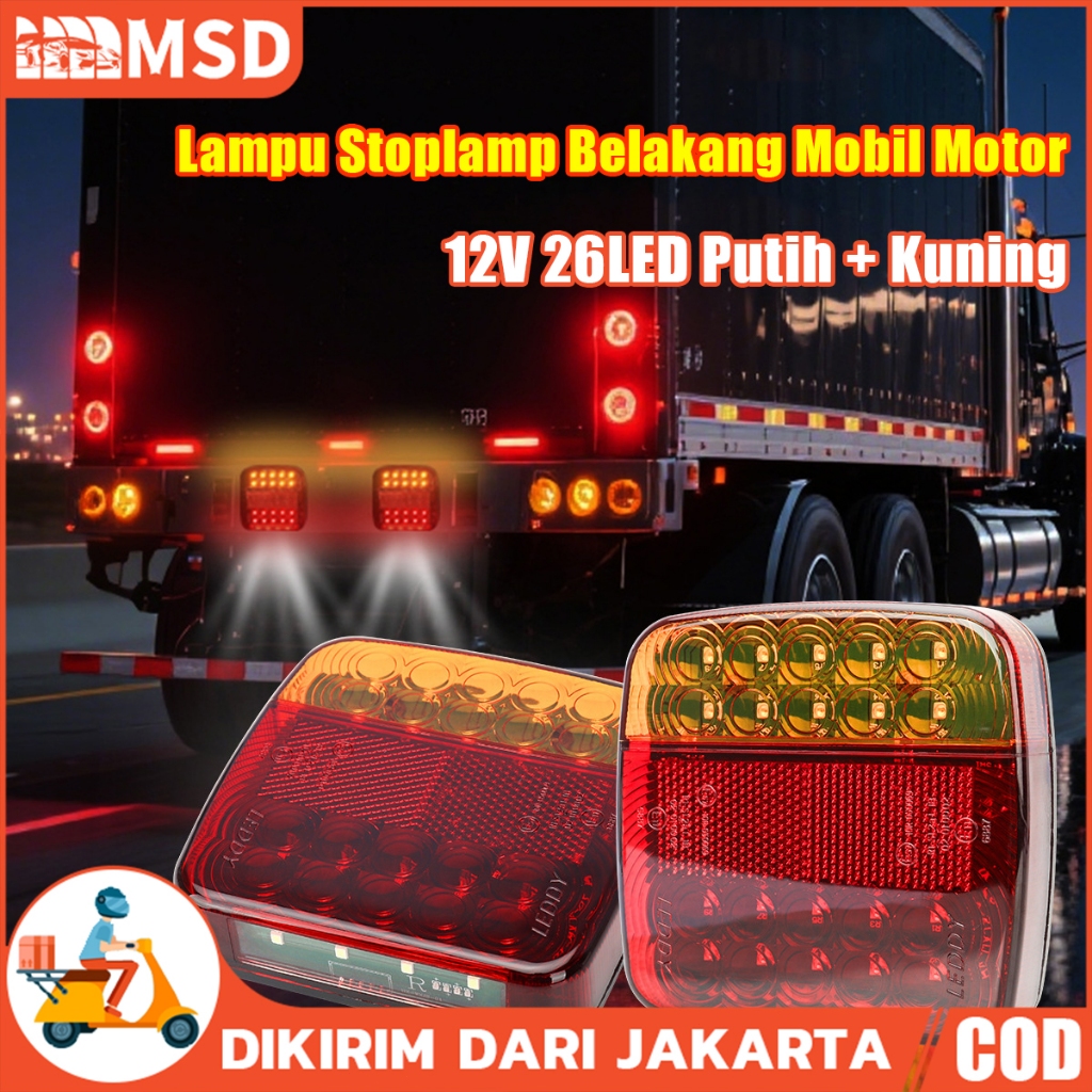 Lampu Stoplamp Pickup 2Pcs 12V 26LED Apv Grandmax Carry DLL LAMPU INDIKATOR MUNDUR BELAKAN MOBIL BOX