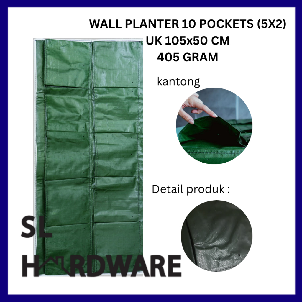 Wall Planter Bag 10 Kantong Pot Dinding Hijau Planter Bag Vertical