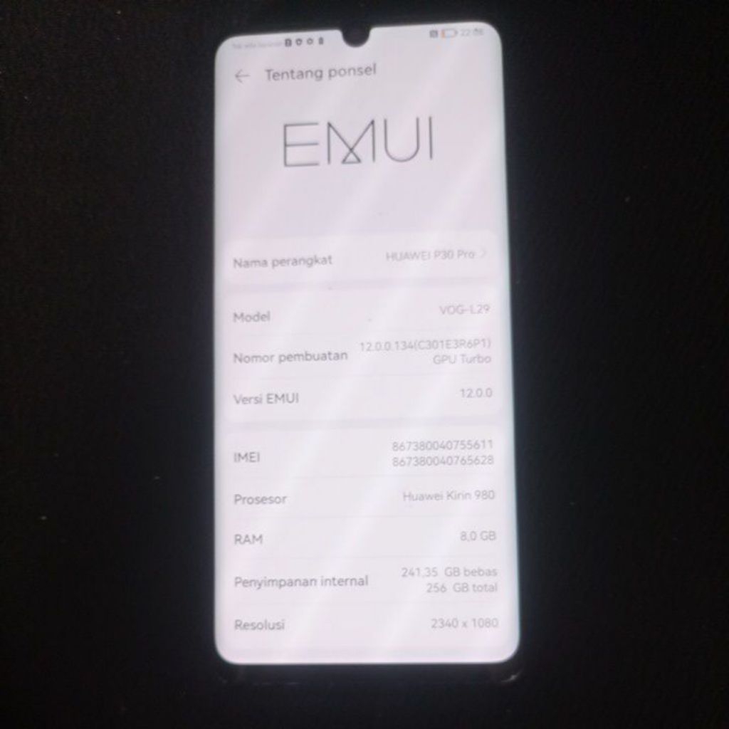 Huawei p30'pro ram 8/256