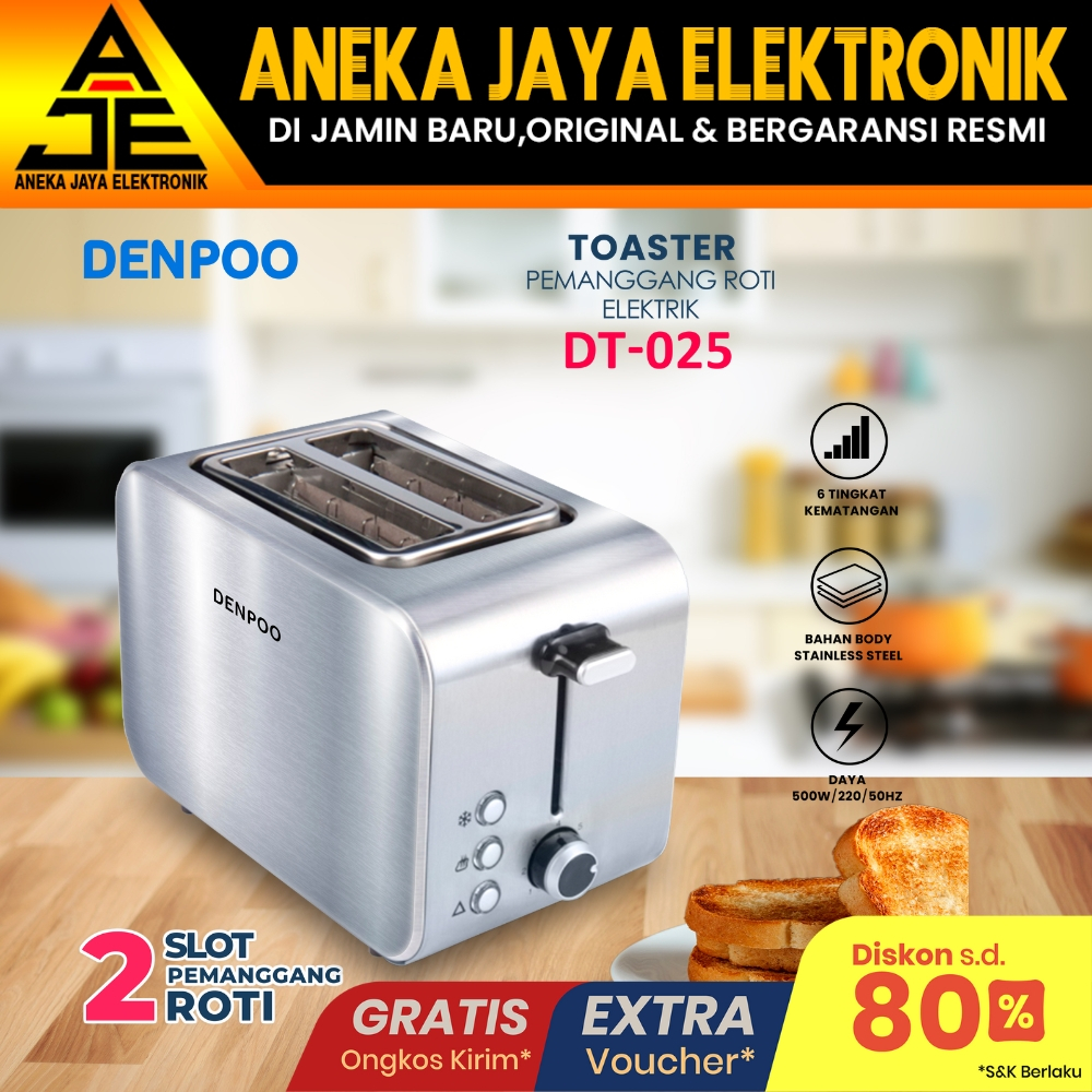 TOASTER LISTRIK DENPOO PEMANGGANG ROTI TOASTER -DT 025